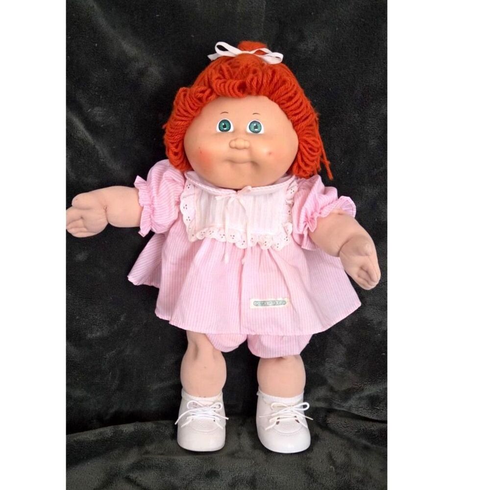 1985 VTG Cabbage Patch Kids CPK Doll Red Hair Green Eyes Dimple Mold #1 Coleco P